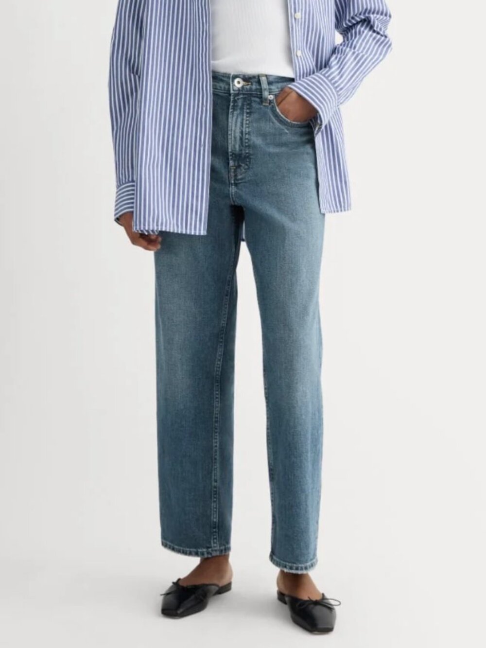 WORN ONCE! Everlane Way-High Jean 2.0 in Washed Indigo